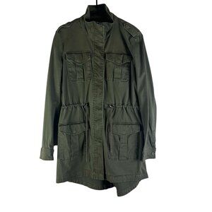 Bagatelle Collection Women's Utility Coat Green Drawstring Pockets Size Small